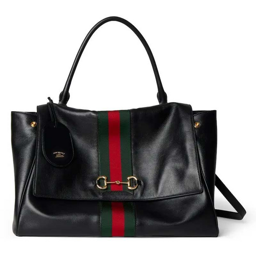 Structured Stripe Tote Satchel