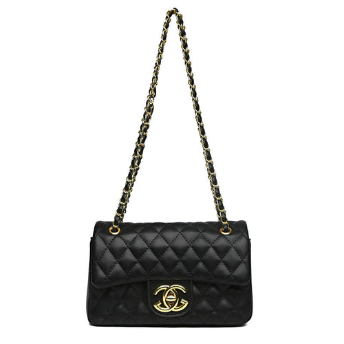 Quilted Chain Flap Crossbody Bag