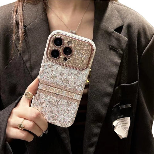 Women's Sparkling Diamond Flower Phone Case for iPhone