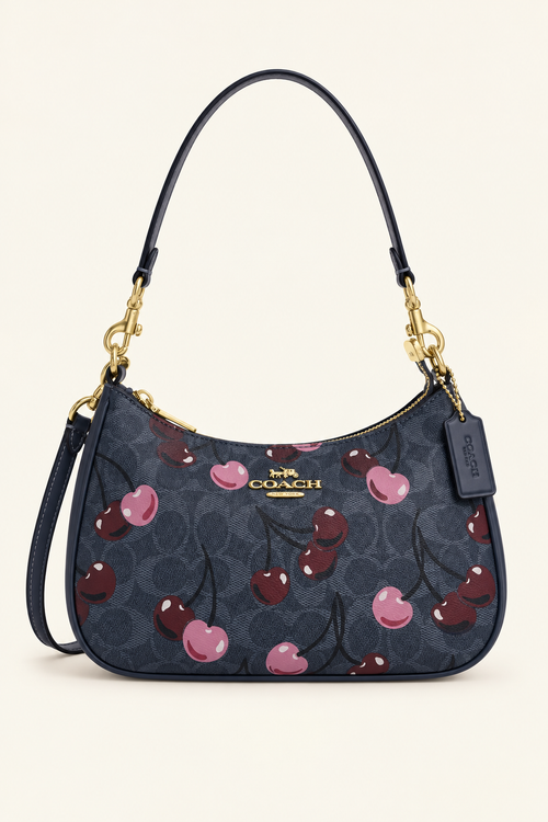Printed Chain Accent Shoulder Bag