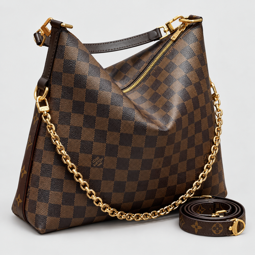 Chain Trim Hobo Shoulder Bag