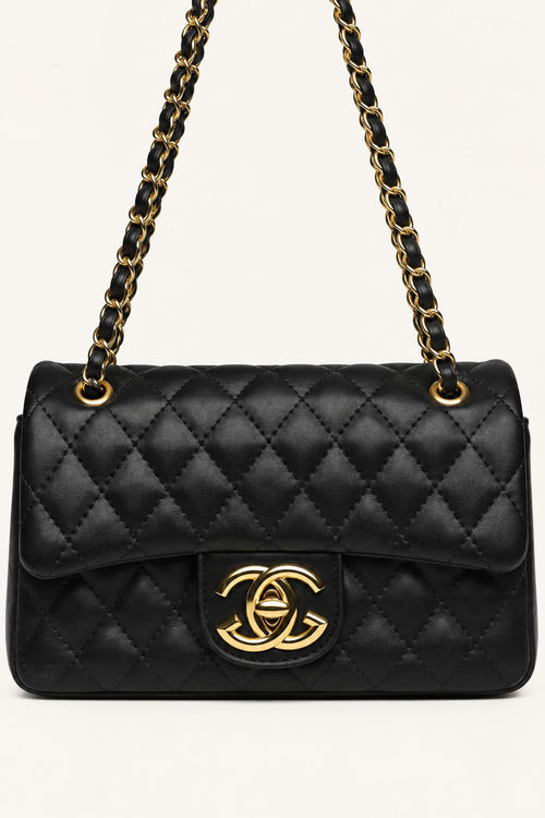 Quilted Chain Flap Crossbody Bag