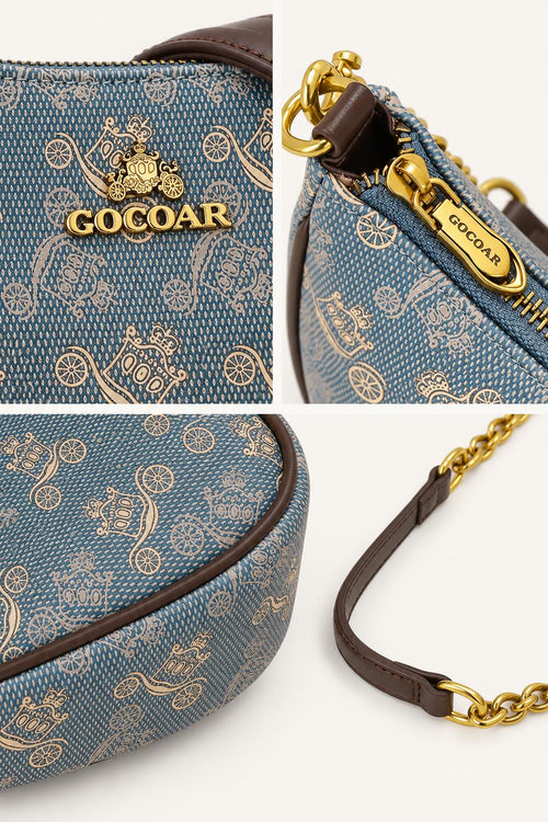 Patterned Crescent Hobo Shoulder Bag