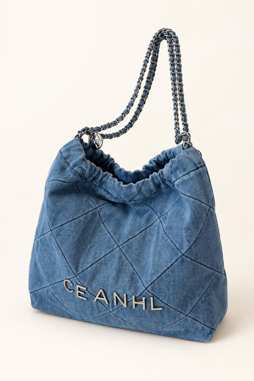 Quilted Chain Strap Bucket Bag