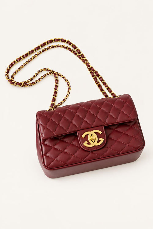 Quilted Chain Flap Crossbody Bag