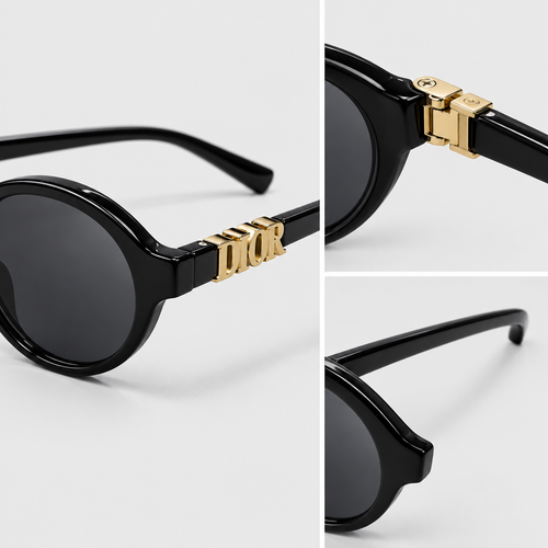 Oval Sunglasses with Metal Detail