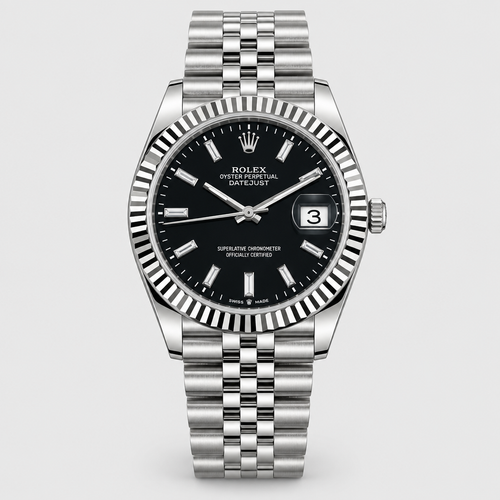 Fluted-Bezel Textured Dial Watch