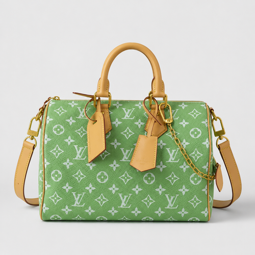 Colorful Monogram Angular Satchel