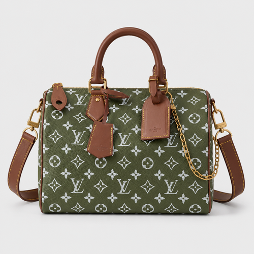 Colorful Monogram Angular Satchel