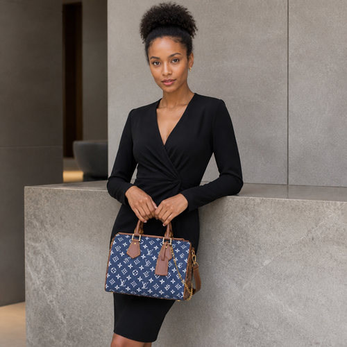 Colorful Monogram Angular Satchel
