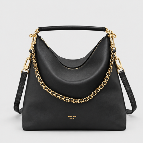 Chain Trim Hobo Shoulder Bag