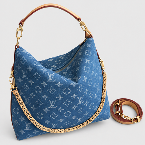 Chain Trim Hobo Shoulder Bag