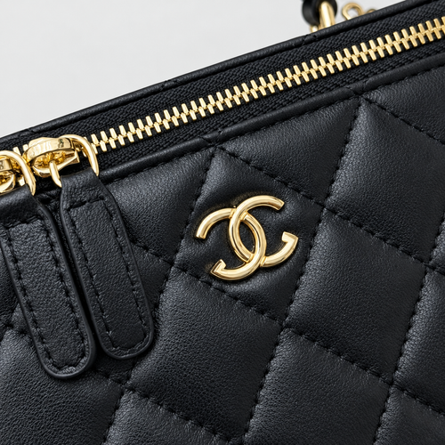 Quilted Leather Vanity Crossbody Bag