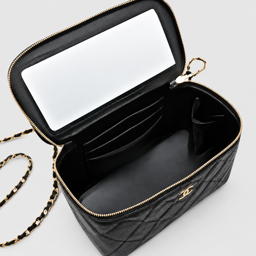 Quilted Leather Vanity Crossbody Bag