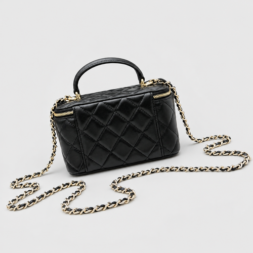 Quilted Leather Vanity Crossbody Bag