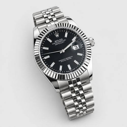 Fluted-Bezel Textured Dial Watch