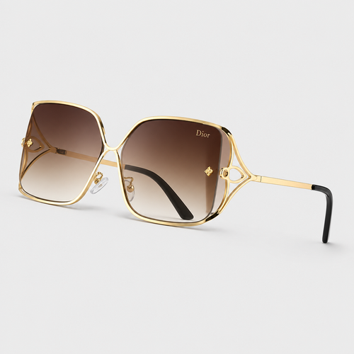 Unisex Square Metal Gradient Sunglasses