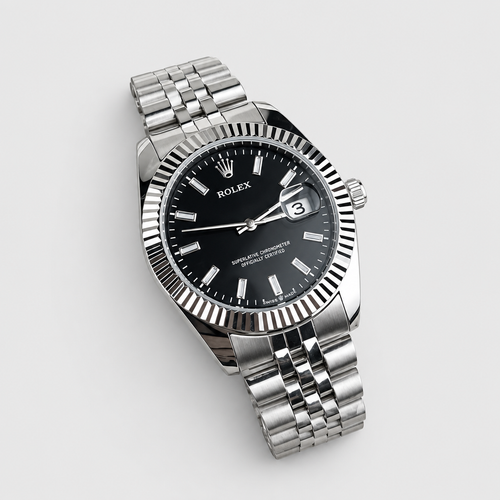 Fluted-Bezel Textured Dial Watch