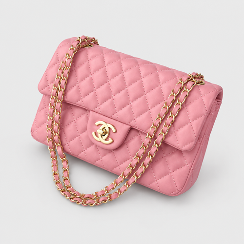 Quilted Crossbody Bag — Neutral & Pink