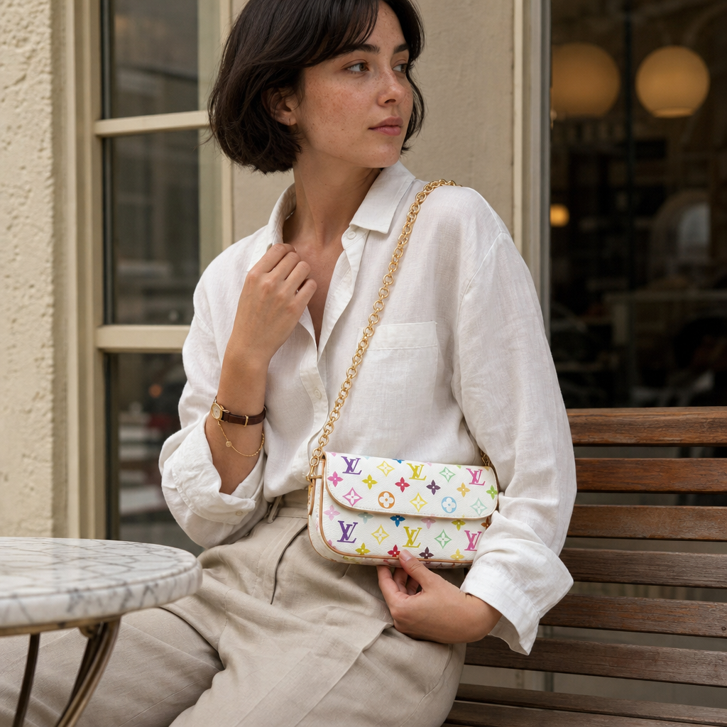 Multicolor Monogram Flap Chain Bag — lifestyle