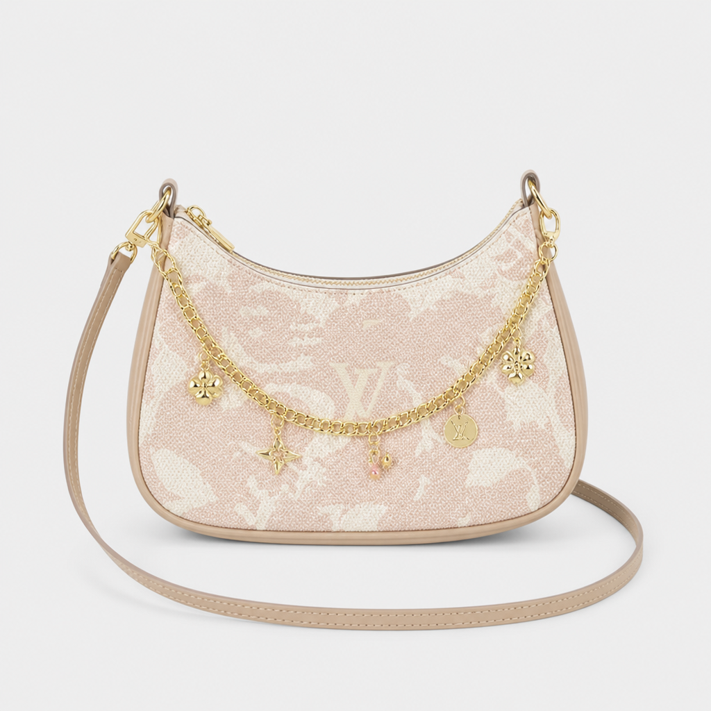 JT Sunday SOP Oct13 | Women's Letter Print Crescent Crossbody Shoulder Bag | front-009 | Light Khaki