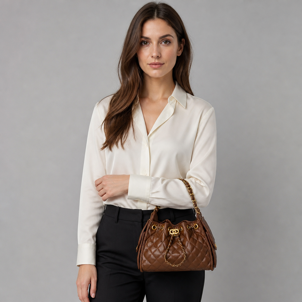 JT Sunday SOP Oct13 | Women's Diamond Quilted Retro Shoulder Bag | model-a-studio | studio model
