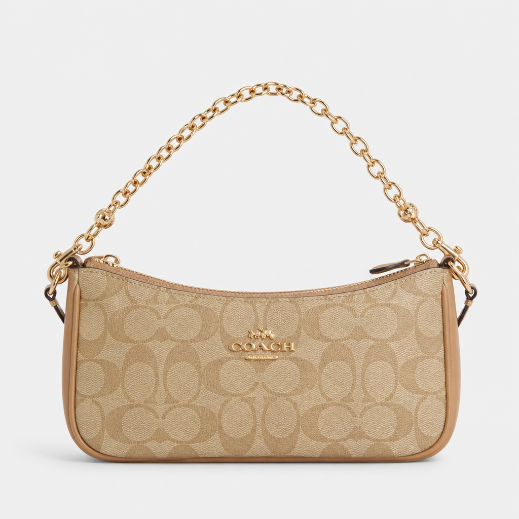 JT Sunday SOP Oct13 | Women's Classic Underarm One-Shoulder Bag | front-010 | Milk Tea Signature Pattern