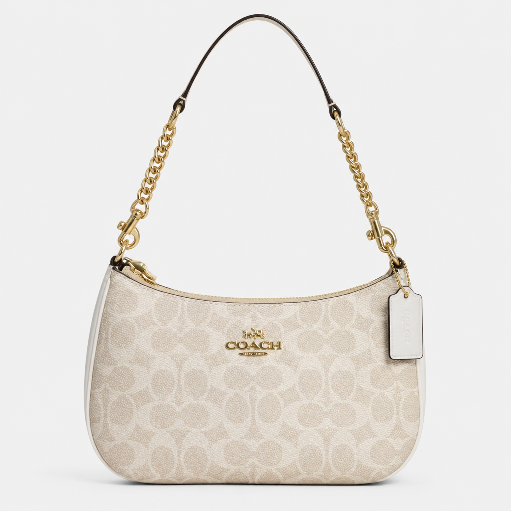 JT Sunday SOP Oct13 | Women's Classic Underarm One-Shoulder Bag | front-011 | Vanilla White Signature Pattern