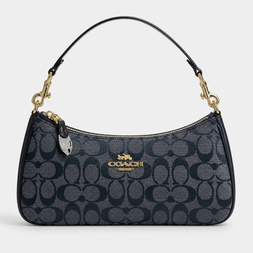JT Sunday SOP Oct13 | Women's Classic Underarm One-Shoulder Bag | front-012 | Dark Blue Signature Pattern