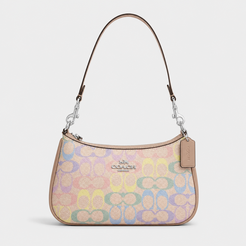 JT Sunday SOP Oct13 | Women's Classic Underarm One-Shoulder Bag | front-026 | Pastel Signature Pattern