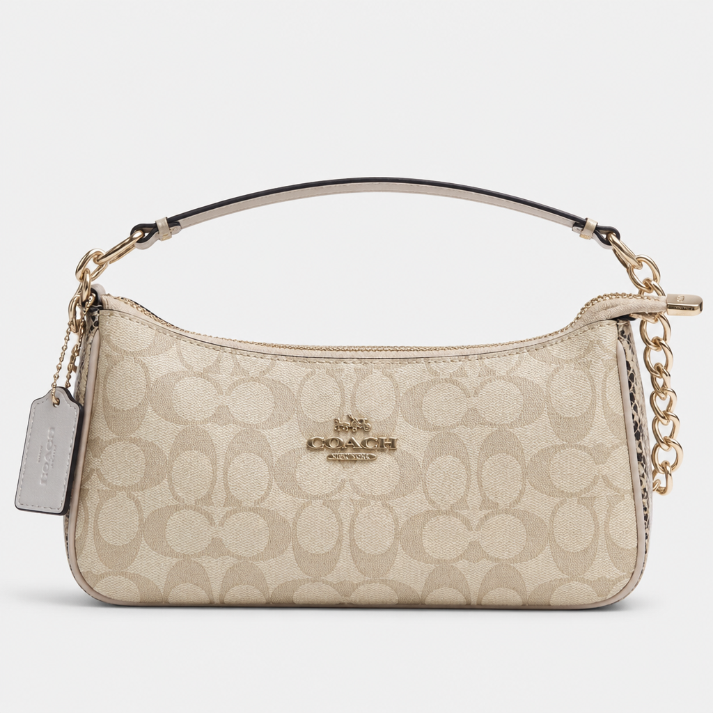 JT Sunday SOP Oct13 | Women's Classic Underarm One-Shoulder Bag | front-028 | Light Neutral Signature Pattern