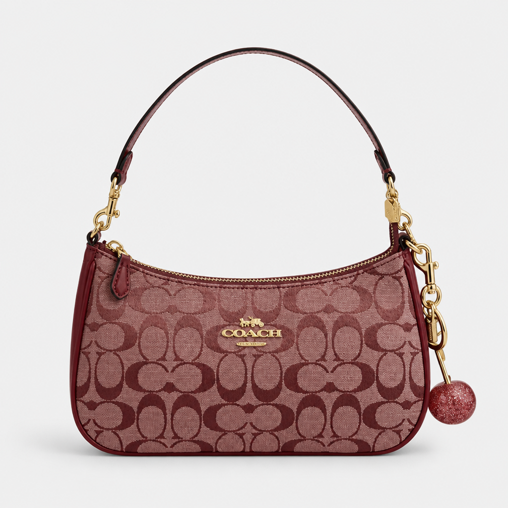 JT Sunday SOP Oct13 | Women's Classic Underarm One-Shoulder Bag | front-029 | Burgundy Signature Pattern