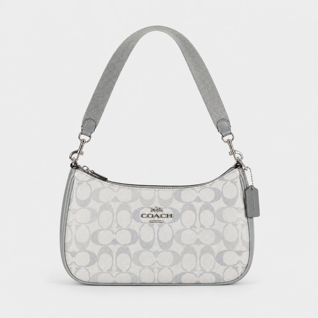 JT Sunday SOP Oct13 | Women's Classic Underarm One-Shoulder Bag | front-033 | Light Gray Signature Pattern