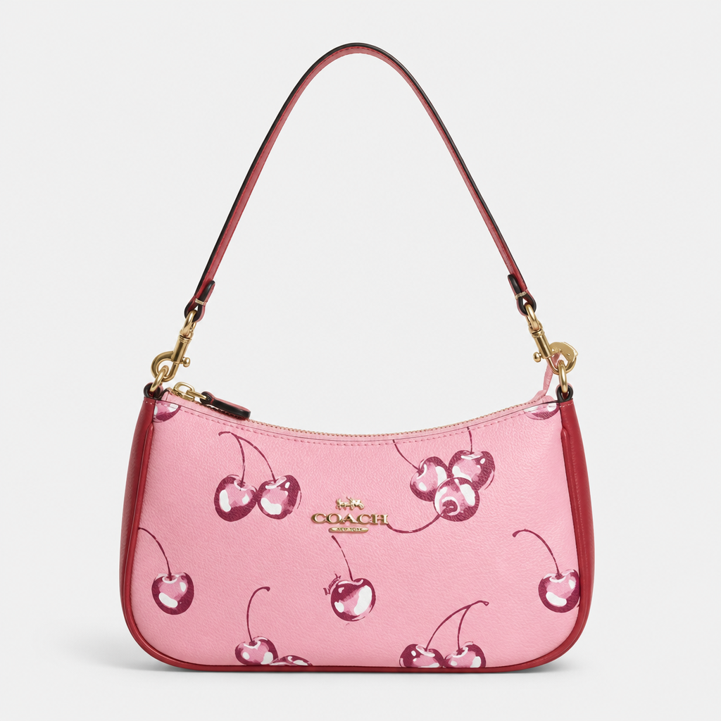 JT Sunday SOP Oct13 | Women's Classic Underarm One-Shoulder Bag | front-037 | Pink Cherry Print