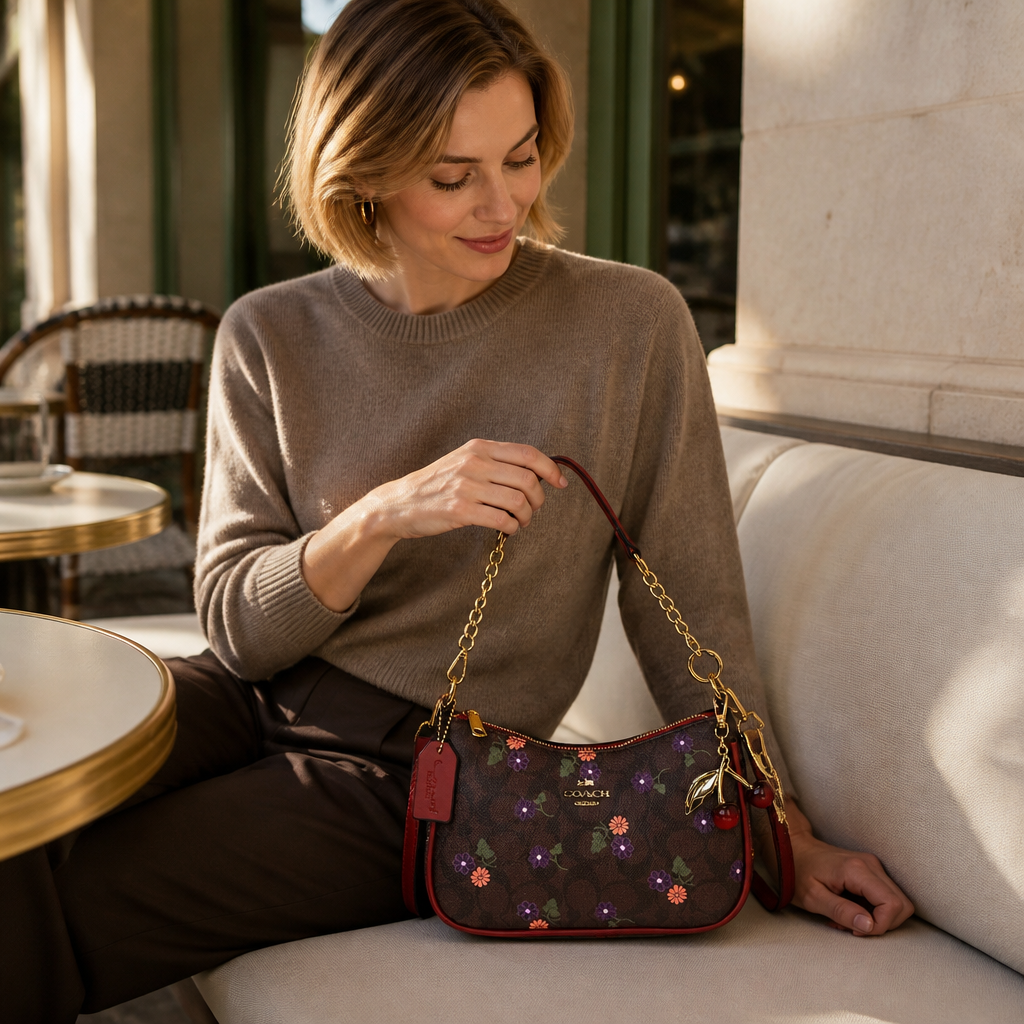 JT Sunday SOP Oct13 | Women's Stitching Chain Underarm Shoulder Bag | model-a-lifestyle | lifestyle model