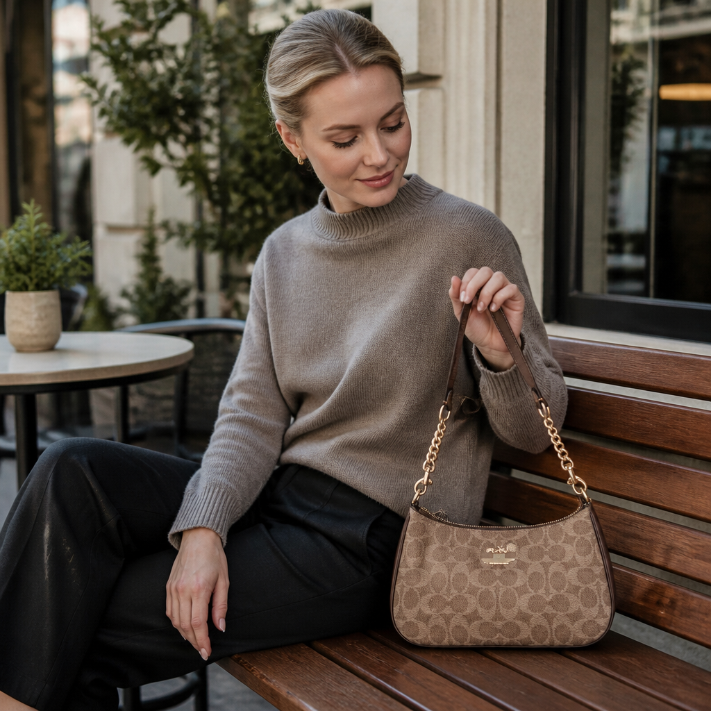 JT Sunday SOP Oct13 | Women's Teri Classic Chain Underarm Shoulder Bag | model-a-lifestyle | lifestyle model