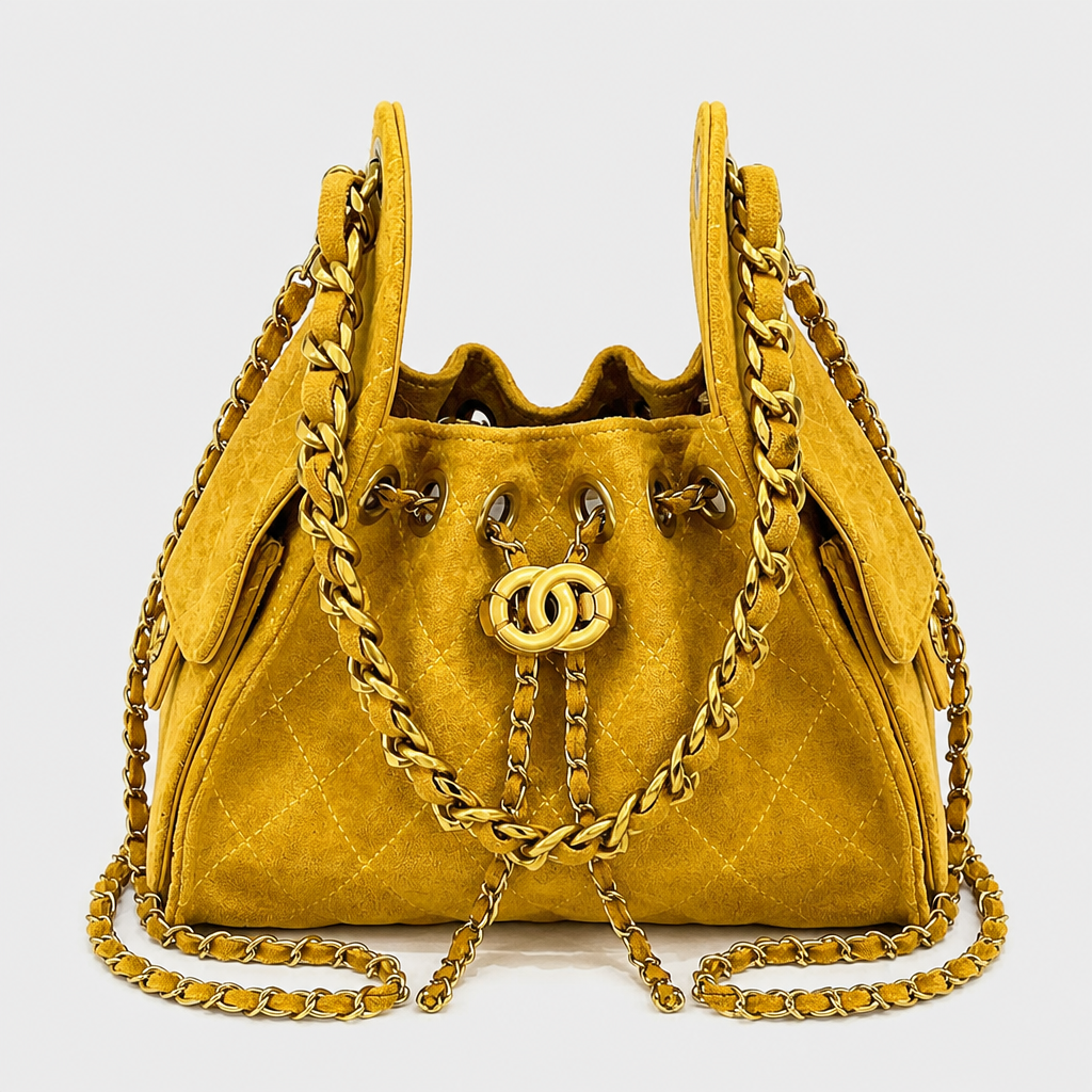 JT Sunday SOP Oct13 | Women's Fashion Chain Bucket Shoulder Bag | front-006 | Yellow