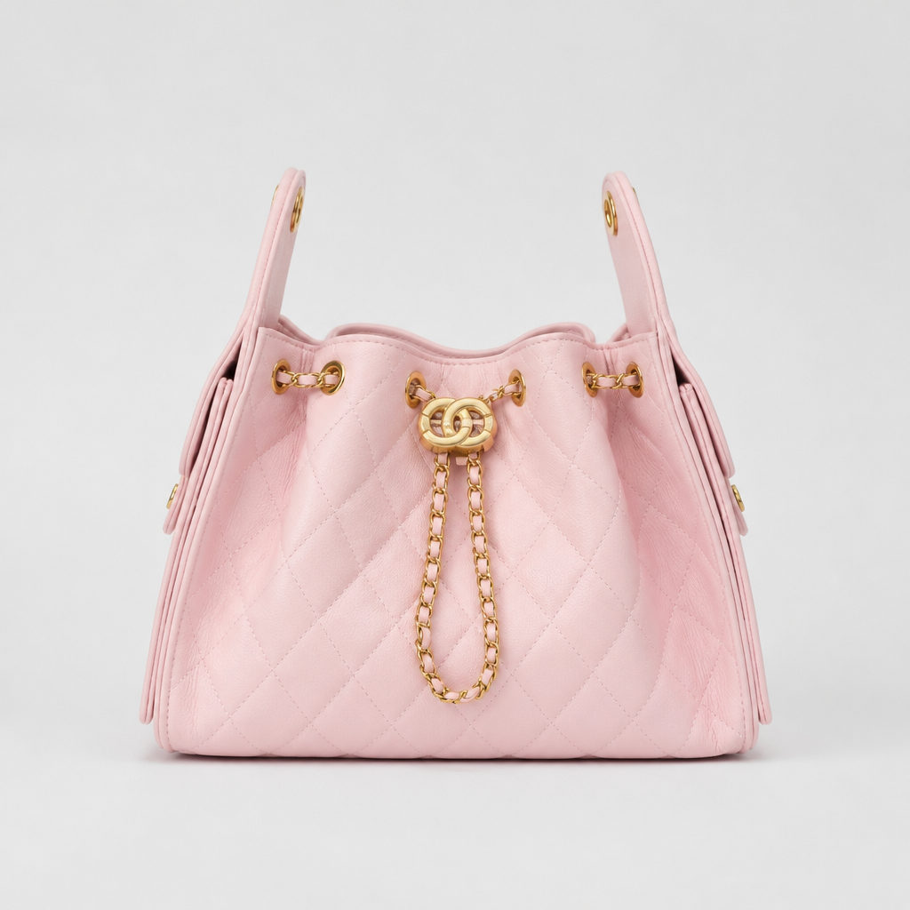 JT Sunday SOP Oct13 | Women's Diamond Quilted Chain Underarm Shoulder Bag | front-008 | Pink — Large