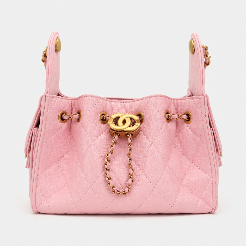 JT Sunday SOP Oct13 | Women's Diamond Quilted Chain Underarm Shoulder Bag | front-020 | Pink — Small