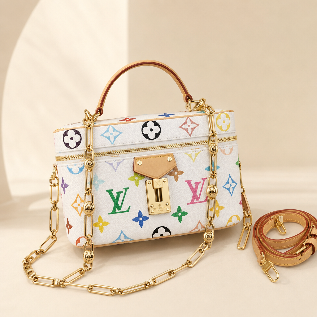 Multicolor Monogram Top-Handle Pouch — hero