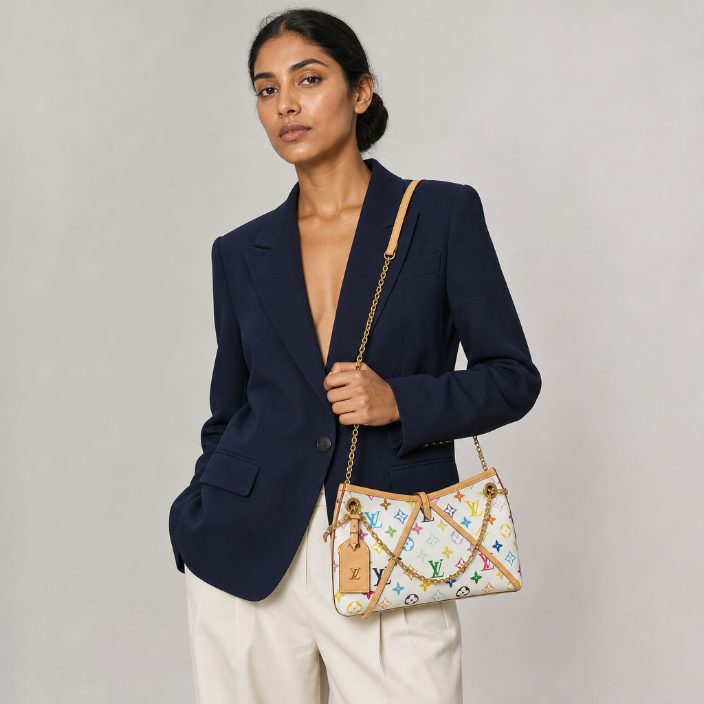 Multicolor Monogram Chain Shoulder Bag — editorial carried
