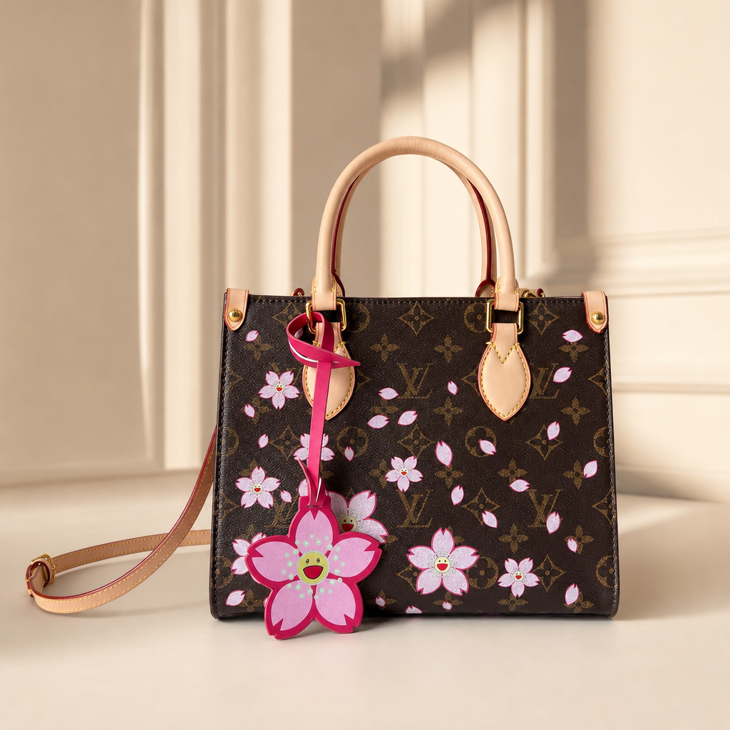 Floral Monogram Top-Handle Bag — hero