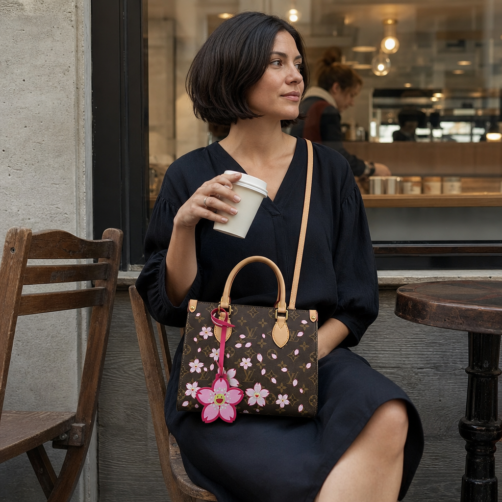 Floral Monogram Top-Handle Bag — lifestyle