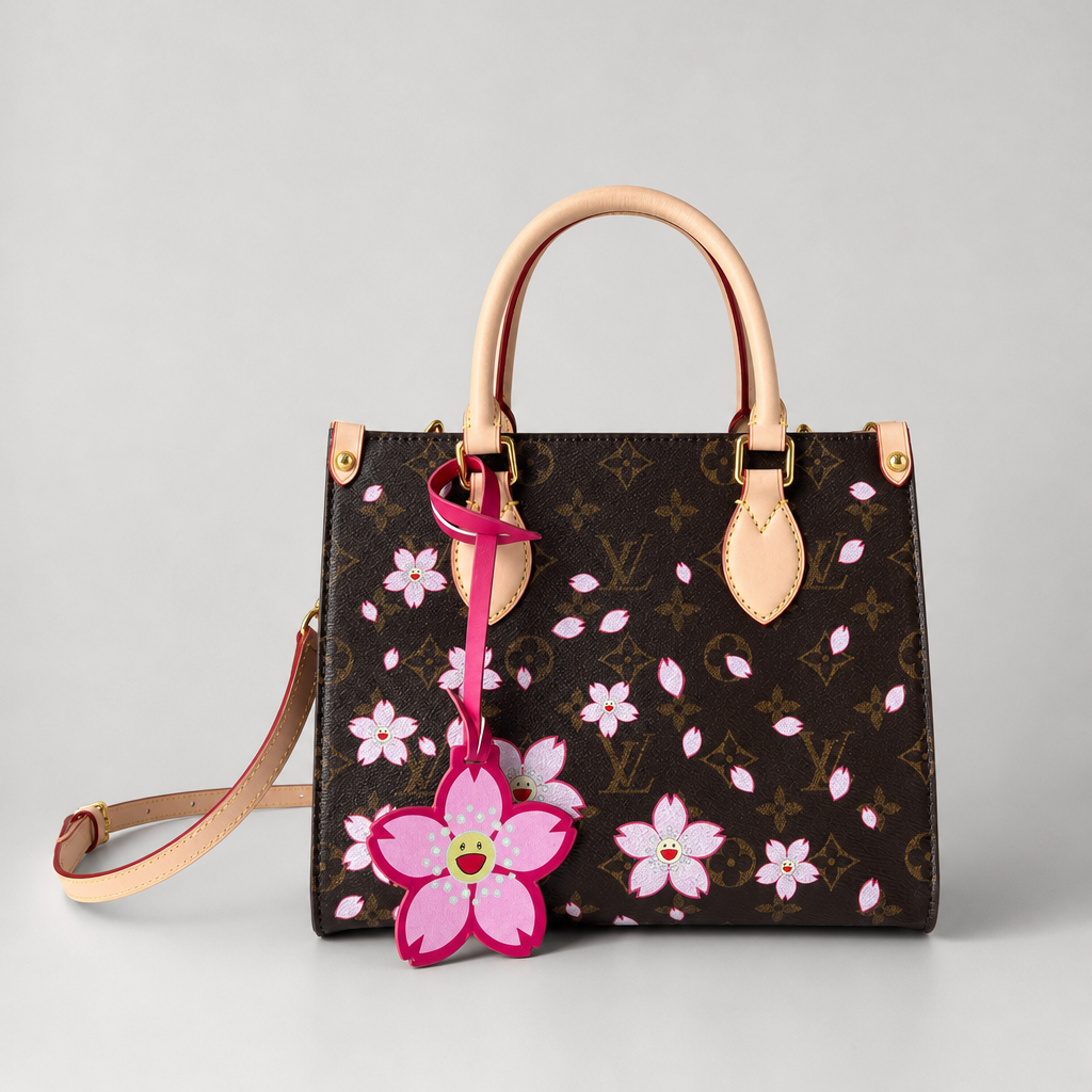 Floral Monogram Top-Handle Bag — variant 001