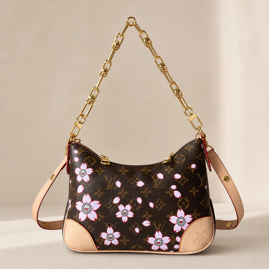 Floral Monogram Hobo Shoulder Bag — hero