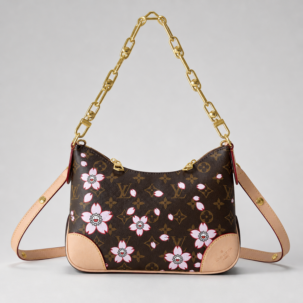 Floral Monogram Hobo Shoulder Bag — variant 001