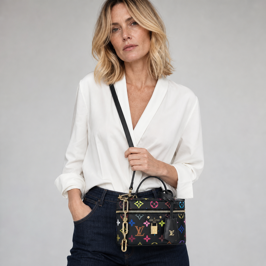 Monogram Vanity Case Shoulder Bag — editorial carried