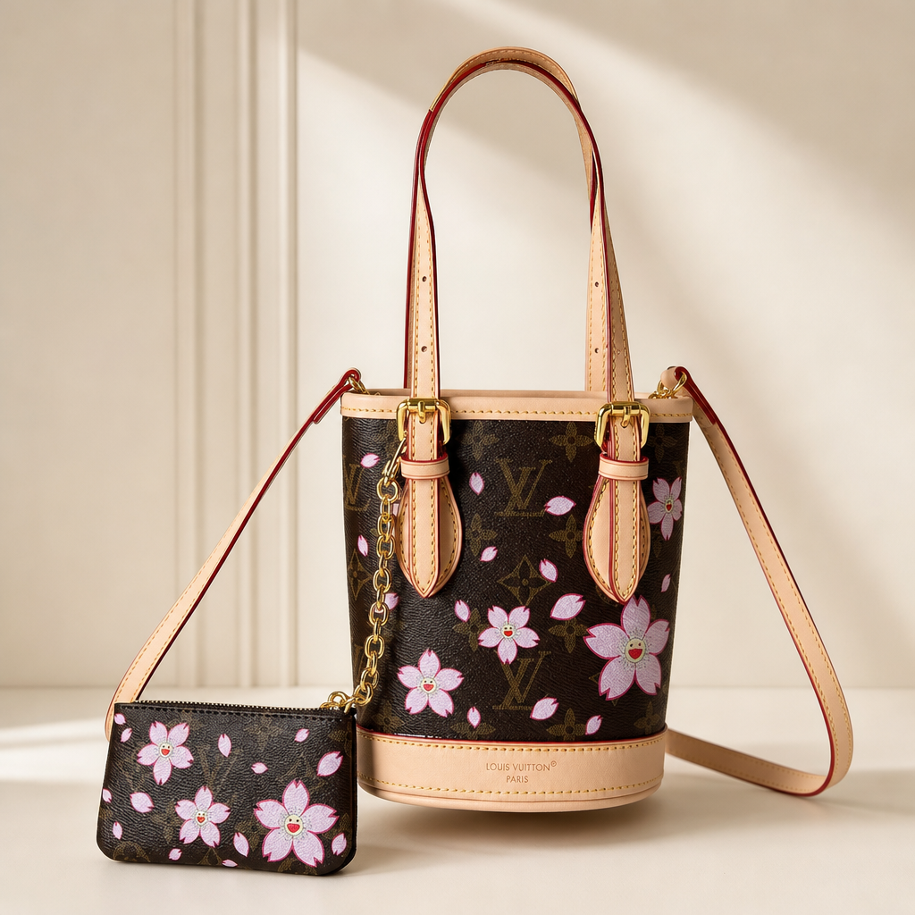 Floral Monogram Bucket Bag — hero