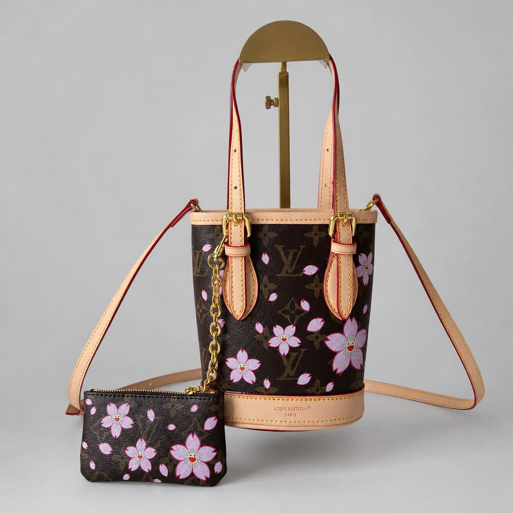 Floral Monogram Bucket Bag — variant 001