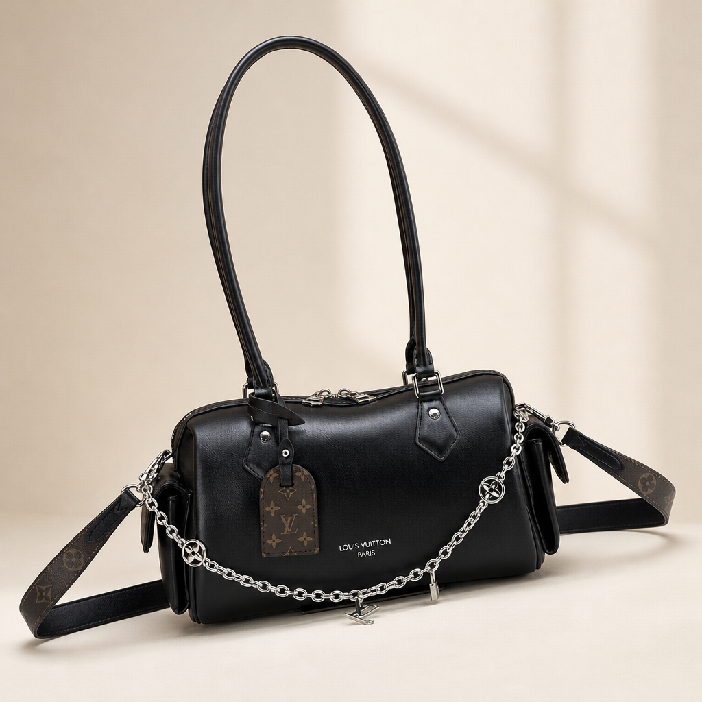 Chain-Trim Mini Barrel Bag — hero